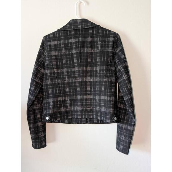 Ellen Tracy Collection Jacket Womens Size XS Black Gray Biker Asymmetrical Zip - Picture 4 of 4